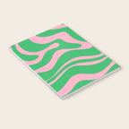 Pink and Spring Green Modern Liquid Swirl Abstract Pattern Notebook Gallery Image 3