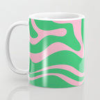 Pink and Spring Green Modern Liquid Swirl Abstract Pattern Coffee Mug Gallery Image 3