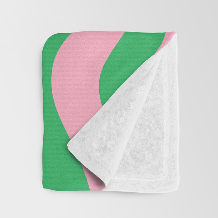 Pink and Spring Green Modern Liquid Swirl Abstract Pattern Throw Blanket Gallery Image 3