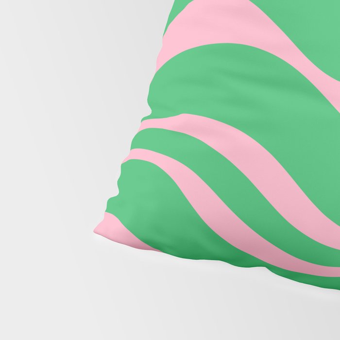 Pink and Spring Green Modern Liquid Swirl Abstract Pattern Pillow Sham Gallery Image 4