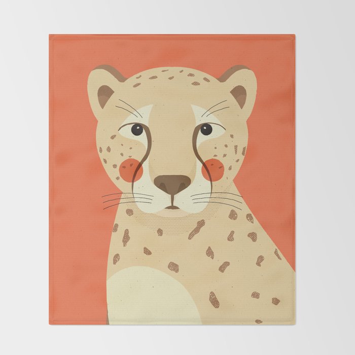 Cheetah, Animal Portrait Throw Blanket Gallery Image 2