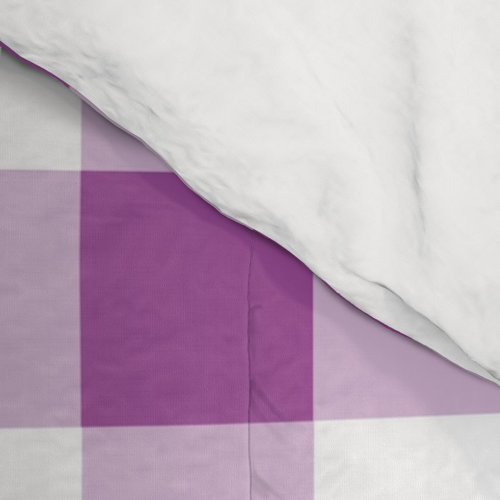 Gingham Large Lavender Amethyst White Comforter Gallery Image 4