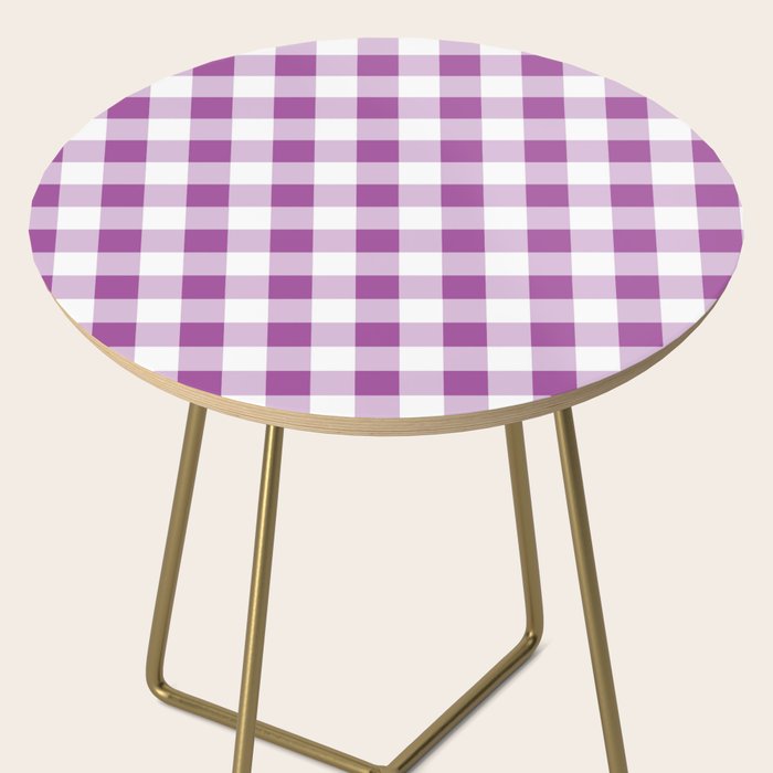 Gingham Large Lavender Amethyst White Side Table Gallery Image 2