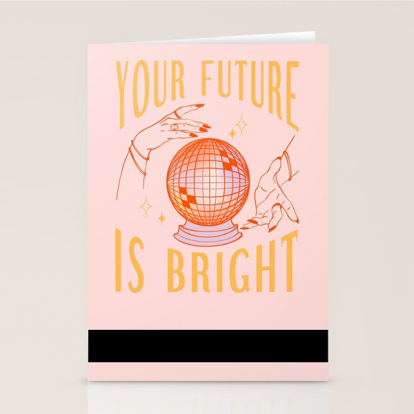 Your Future Is Bright Vintage Retro Mystic Disco Ball Wall Art Stationery Card Gallery Image 2