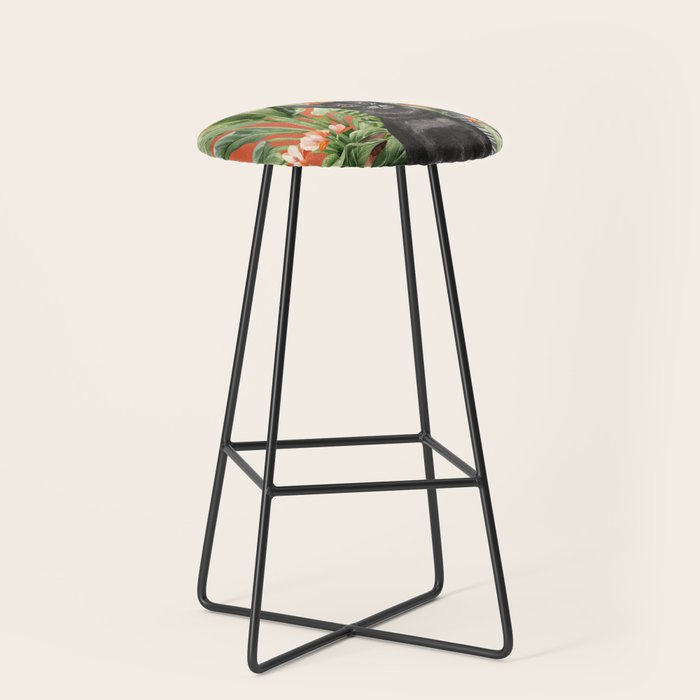 Black Cat And House Plants 3 Stool Gallery Image 1