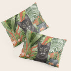 Black Cat And House Plants 3 Pillow Sham Gallery Image 3