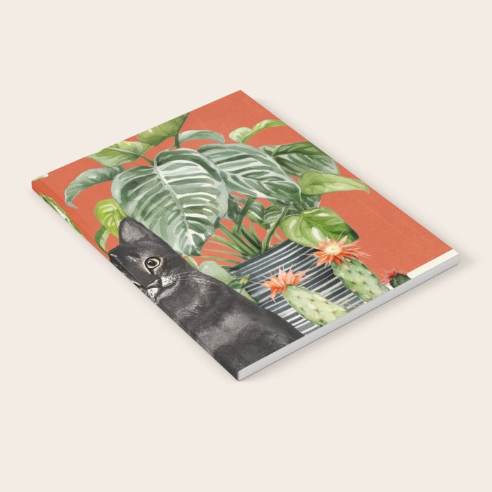Black Cat And House Plants 3 Notebook Gallery Image 1