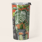 Black Cat And House Plants 3 Travel Mug Gallery Image 2