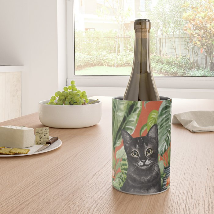Black Cat And House Plants 3 Wine Chiller Gallery Image 4