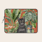 Black Cat And House Plants 3 Laptop Sleeve Gallery Image 1
