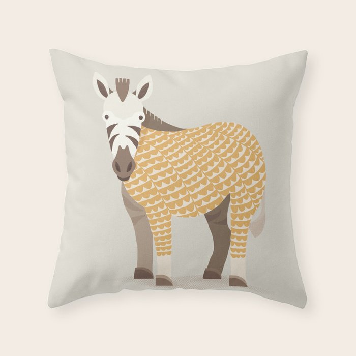 Whimsical Zebra Throw Pillow Gallery Image 1