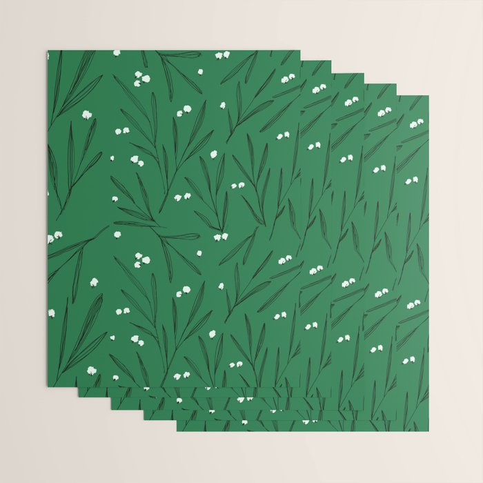 Green leaves pattern Wrapping Paper Gallery Image 3