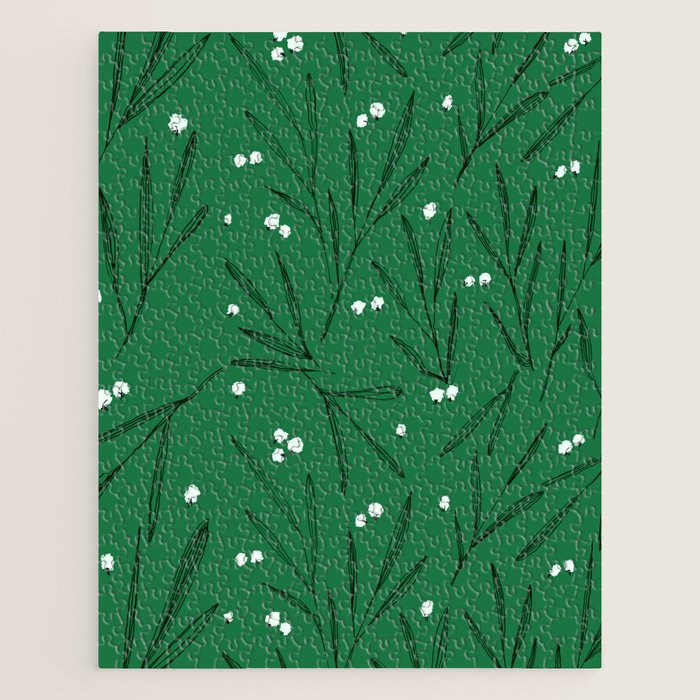 Green leaves pattern Jigsaw Puzzle Gallery Image 1
