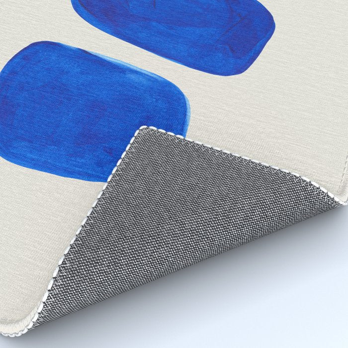 Minimalist Modern Mid Century Colorful Abstract Shapes Phthalo Blue Native Pebbles Stacked Rug Gallery Image 4