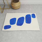 Minimalist Modern Mid Century Colorful Abstract Shapes Phthalo Blue Native Pebbles Stacked Rug Gallery Image 1