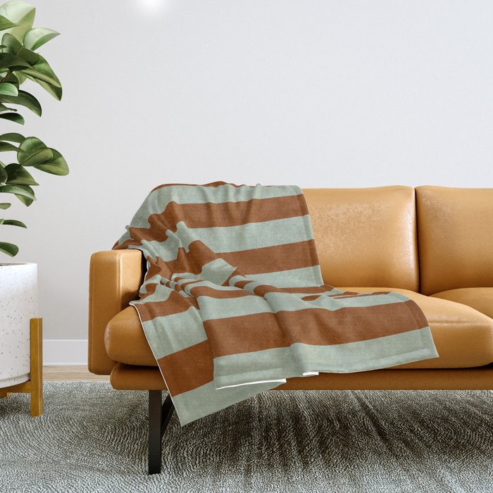 Crystal and Tobacco Stripes Throw Blanket Gallery Image 1