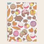 Mexican Sweet Bakery Frenzy // white background // pastel colors pan dulce Poster Gallery Image 4
