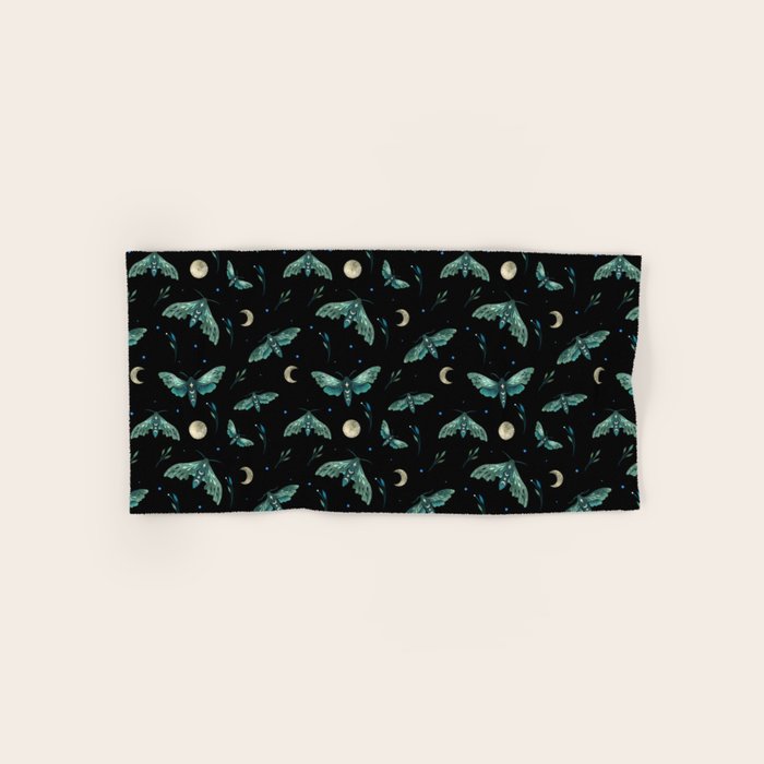 Lime Hawk Moths Night Bath Towel Gallery Image 1