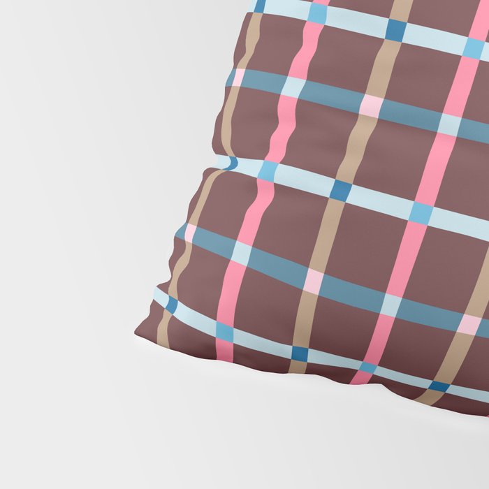 Windowpane Plaid Burgundy Pillow Sham Gallery Image 4
