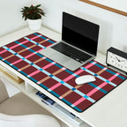 Windowpane Plaid Burgundy Desk Mat Gallery Image 2