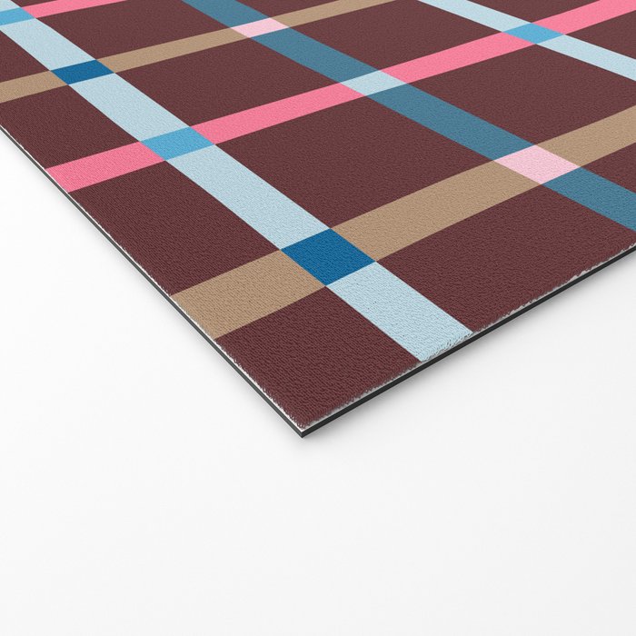 Windowpane Plaid Burgundy Welcome Mat Gallery Image 2