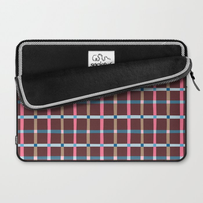 Windowpane Plaid Burgundy Laptop Sleeve Gallery Image 2