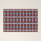 Windowpane Plaid Burgundy Welcome Mat Gallery Image 1