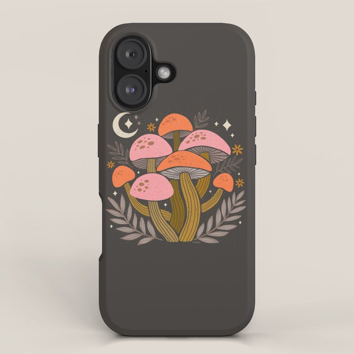 Mushrooms and Moons - Dark iPhone Case Gallery Image 1