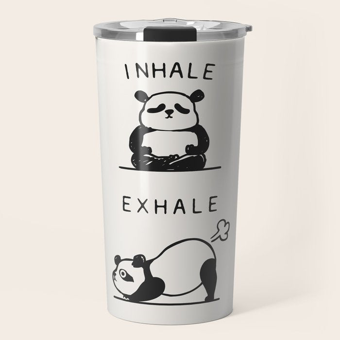 Inhale Exhale Panda Travel Mug Gallery Image 1