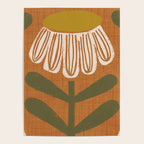 Retro Floral Burnt Orange - Mid Century Modern Daisy Poster Gallery Image 4