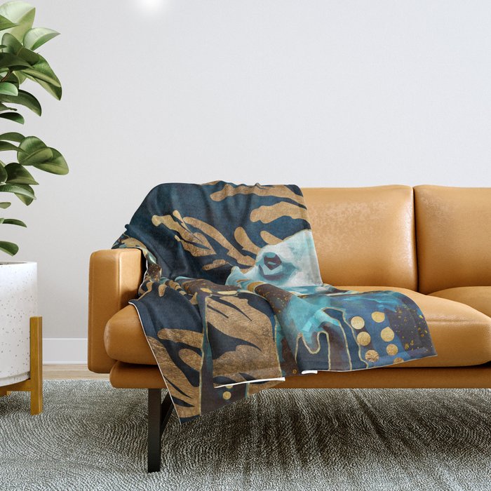 Indigo Octopus Throw Blanket Gallery Image 1