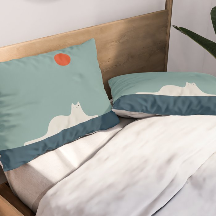 Cat Landscape 95 Pillow Sham Gallery Image 2
