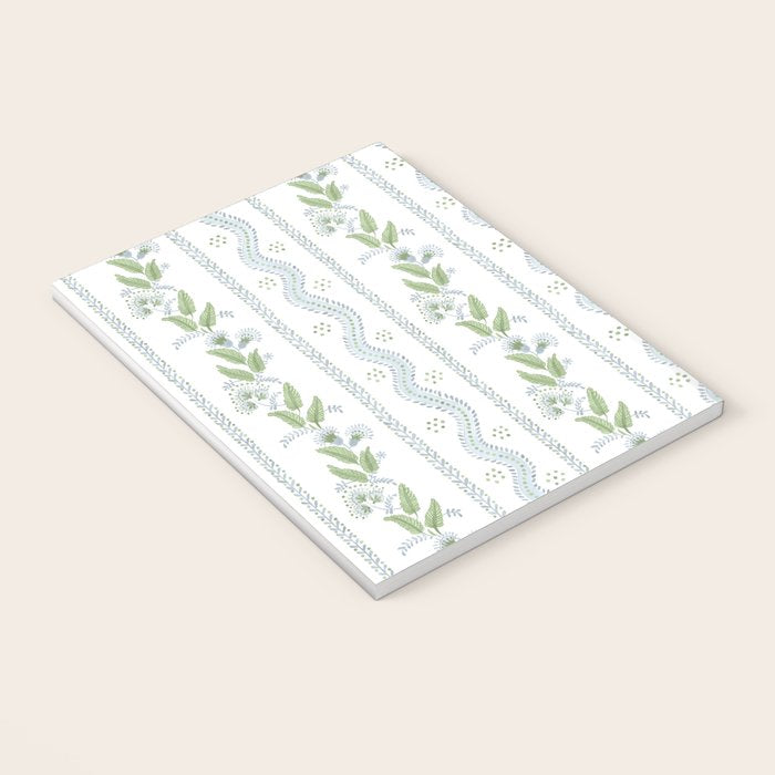 Soft Blue Green Emma Stripe Notebook Gallery Image 3
