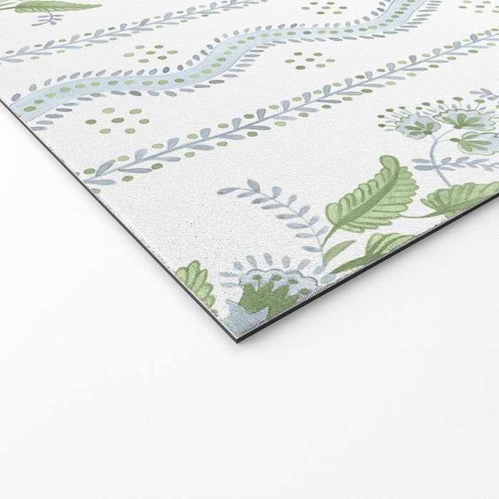 Soft Blue Green Emma Stripe Welcome Mat Gallery Image 2