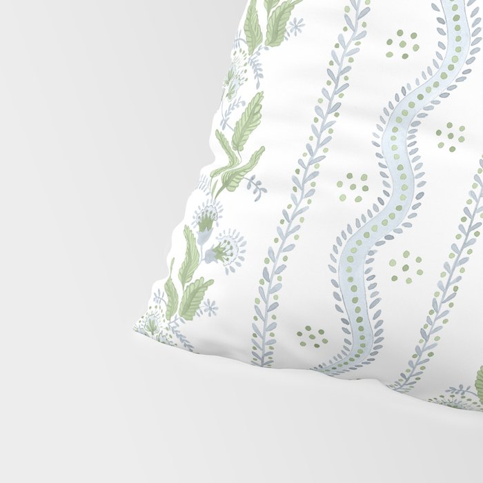 Soft Blue Green Emma Stripe Pillow Sham Gallery Image 4