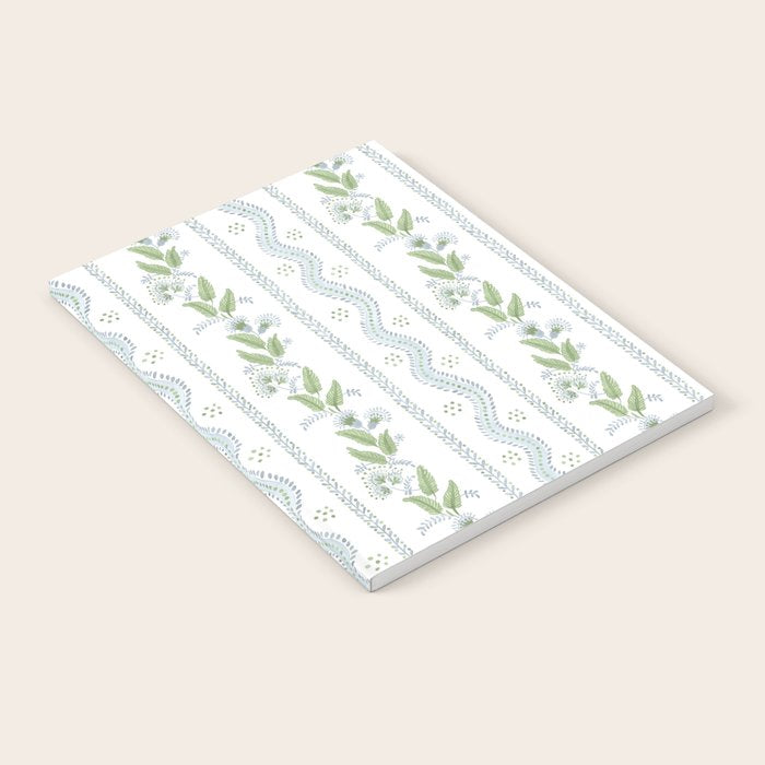 Soft Blue Green Emma Stripe Notebook Gallery Image 2