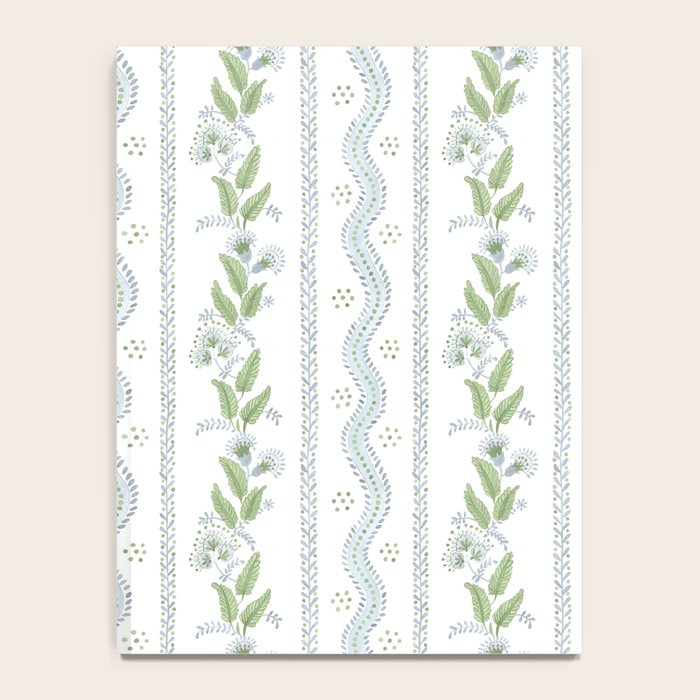 Soft Blue Green Emma Stripe Notebook Gallery Image 4