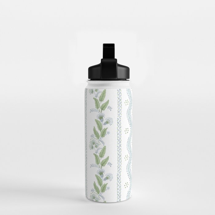 Soft Blue Green Emma Stripe Water Bottle Gallery Image 2