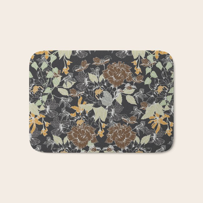 Vintage Midnight Florals Bath Mat Gallery Image 1