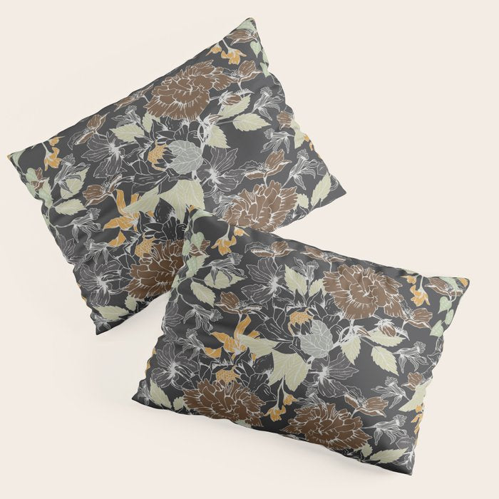 Vintage Midnight Florals Pillow Sham Gallery Image 1
