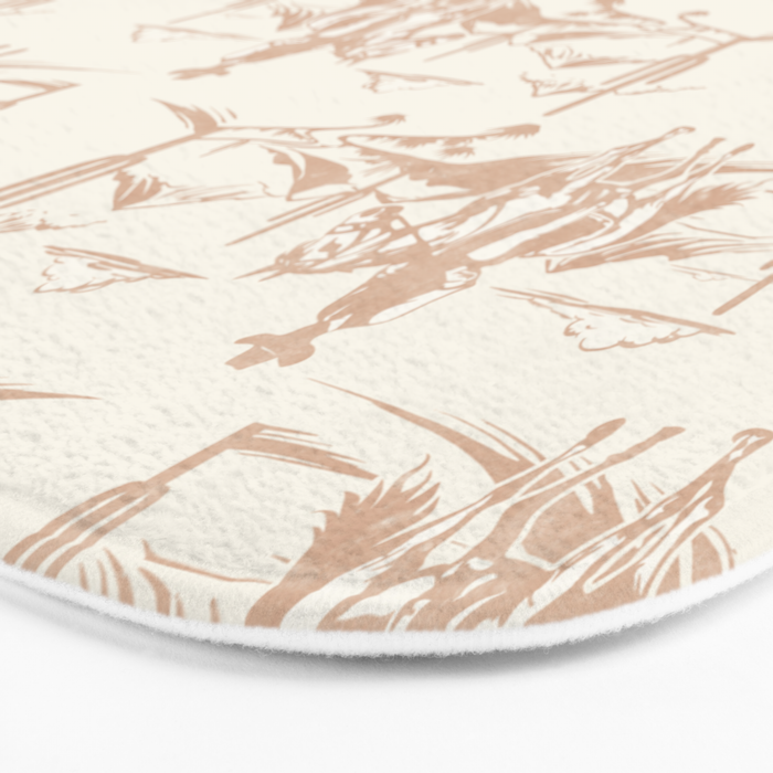 Southwestern Cowboy Toile - Light Brown on Cream Bath Mat Gallery Image 3
