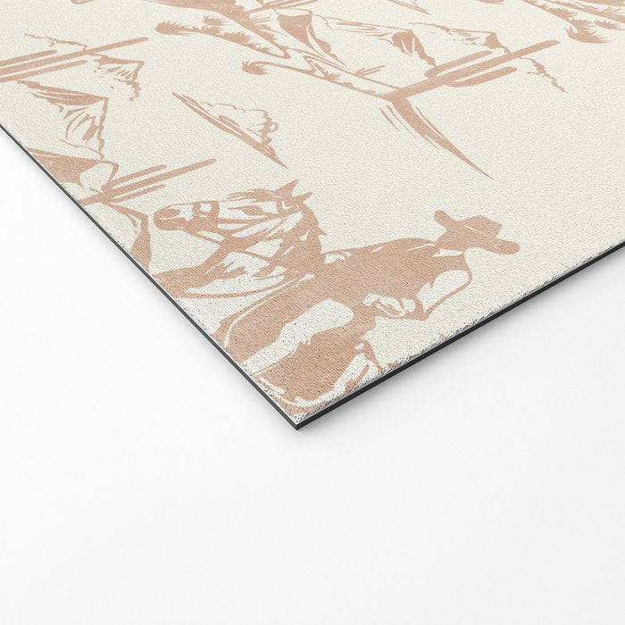 Southwestern Cowboy Toile - Light Brown on Cream Welcome Mat Gallery Image 2