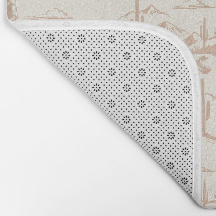 Southwestern Cowboy Toile - Light Brown on Cream Bath Mat Gallery Image 2