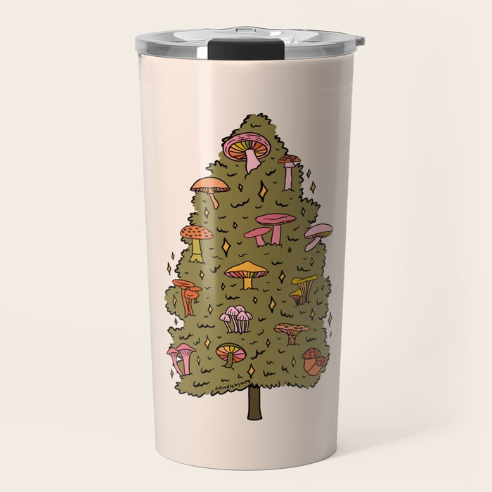 Mushroom Christmas Tree Travel Mug