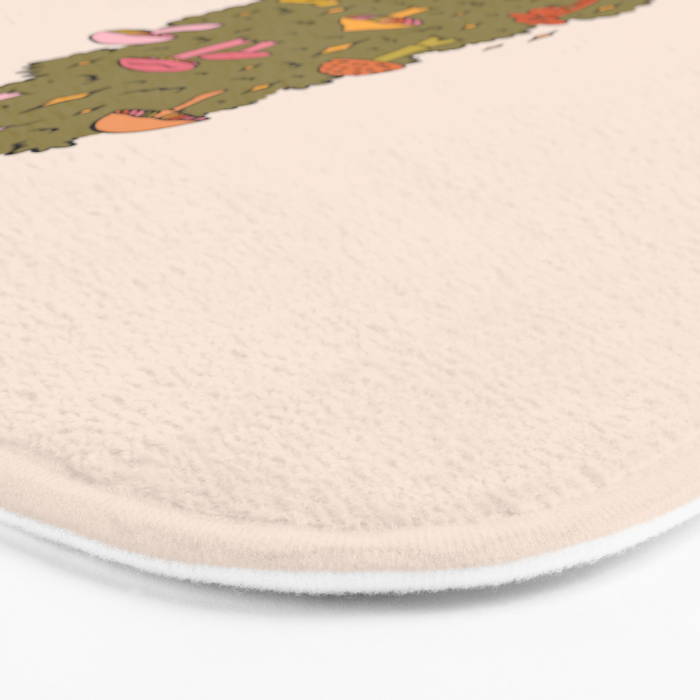 Mushroom Christmas Tree Bath Mat Gallery Image 3