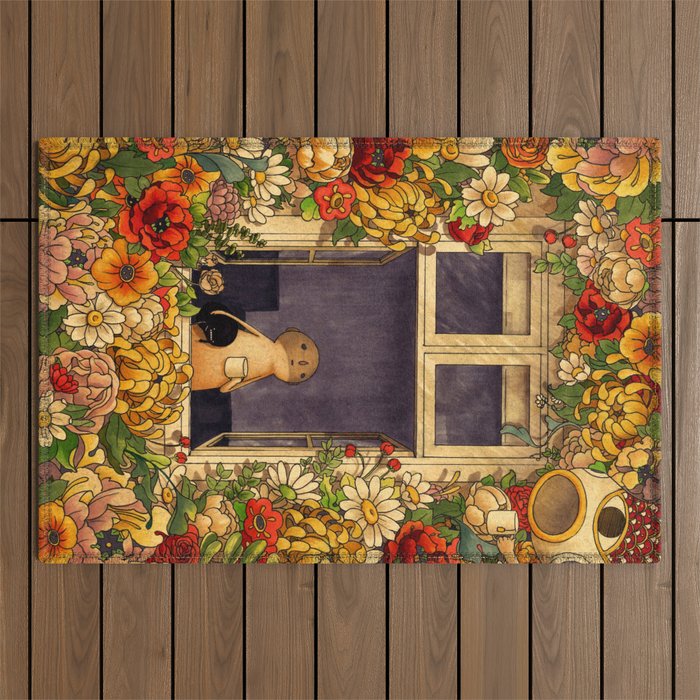 Flower Garden Outdoor Rug Gallery Image 1