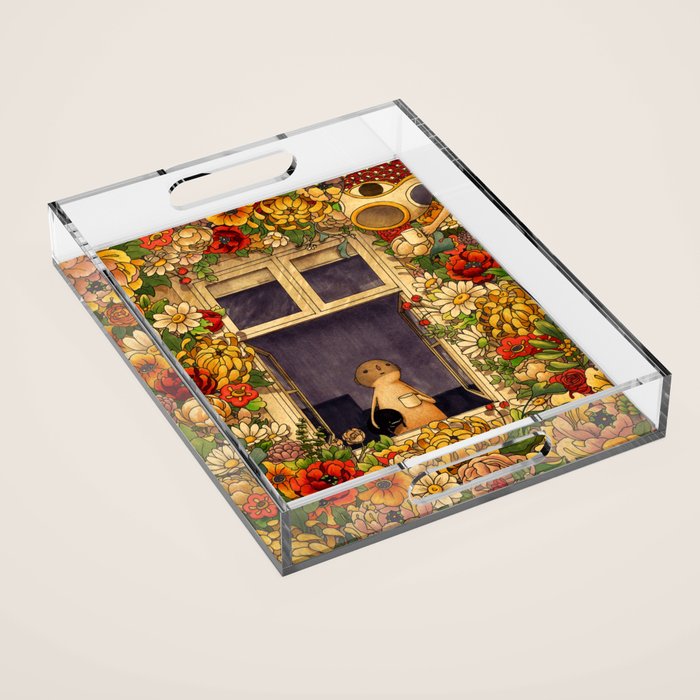 Flower Garden Acrylic Tray Gallery Image 1