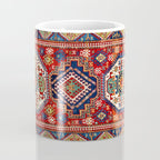 Three Medallion Kazak Southwest Caucasus Carpet Print Coffee Mug Gallery Image 4