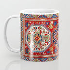 Three Medallion Kazak Southwest Caucasus Carpet Print Coffee Mug Gallery Image 3