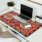 Three Medallion Kazak Southwest Caucasus Carpet Print Desk Mat Gallery Image 2
